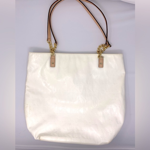 Michael Kors White Monogram Bag with Tan Straps - Picture 1 of 12